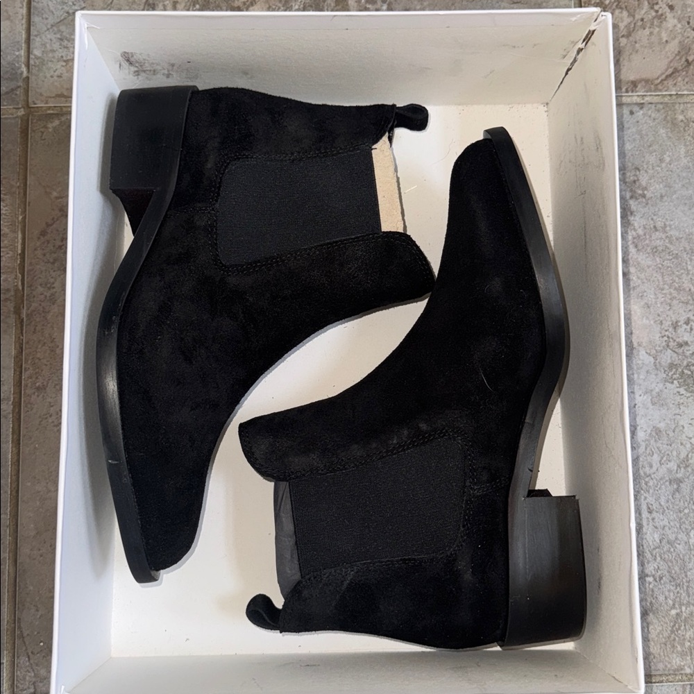BNIB L'INTERVALLE Black Suede Teesha Chelsea Ankle Boots - Picture 7 of 7